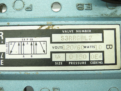 Skinner S3RRGBL2 Directional Control Valve 5-Way 2 Pos 120V 150 PSI 1/4" NPT