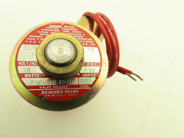 Honeywell Skinner X42LB0FT070 Solenoid Valve 2-Way NC 120V 70 PSI 1/4" NPT PTFE