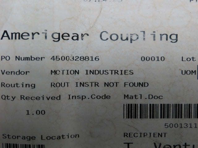 Amerigear Flexible Coupling Sleave Hub Series F Size 208 Bore 6.5" Ameridrive