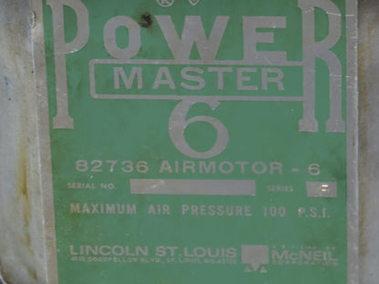 Lincoln Power Master 6 Pile Driver Pump 10:1 Air Motor Drum Unloader