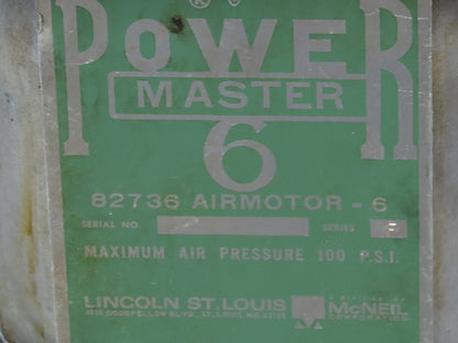 Lincoln Power Master 6 Pile Driver Pump 10:1 Air Motor Drum Unloader