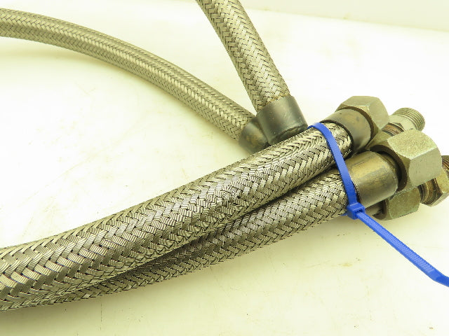 45" Stainless Steel Braided Flex Hose 3/4" NPSM Female Swivel Elbow  Lot of 2