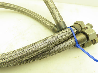 45" Stainless Steel Braided Flex Hose 3/4" NPSM Female Swivel Elbow  Lot of 2