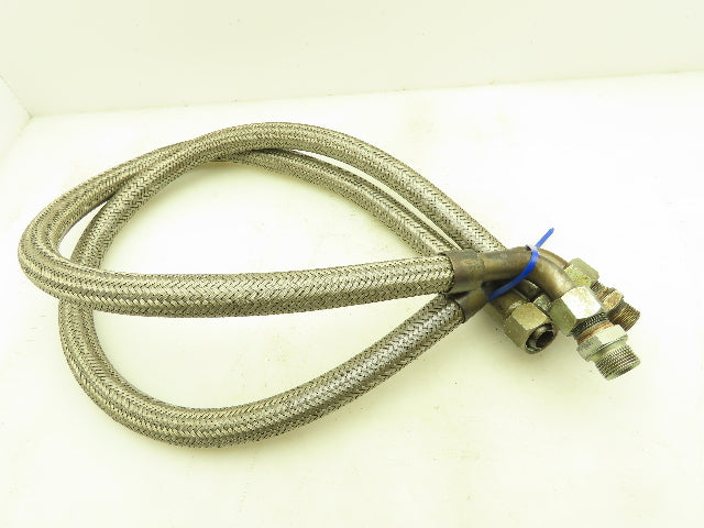 45" Stainless Steel Braided Flex Hose 3/4" NPSM Female Swivel Elbow  Lot of 2