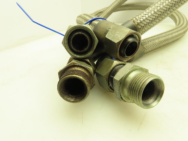 45" Stainless Steel Braided Flex Hose 3/4" NPSM Female Swivel Elbow  Lot of 2