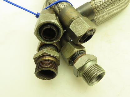 45" Stainless Steel Braided Flex Hose 3/4" NPSM Female Swivel Elbow  Lot of 2