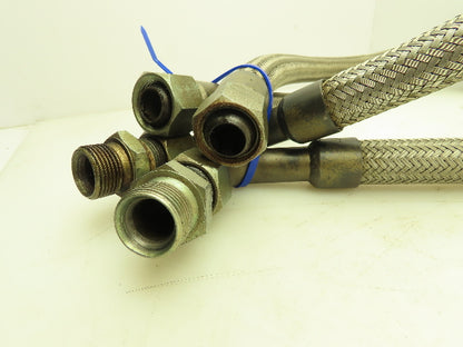 45" Stainless Steel Braided Flex Hose 3/4" NPSM Female Swivel Elbow  Lot of 2