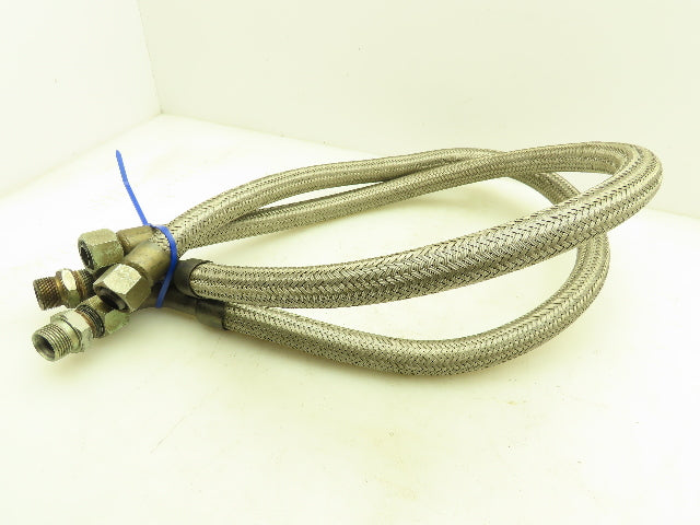 45" Stainless Steel Braided Flex Hose 3/4" NPSM Female Swivel Elbow  Lot of 2