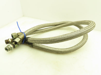45" Stainless Steel Braided Flex Hose 3/4" NPSM Female Swivel Elbow  Lot of 2