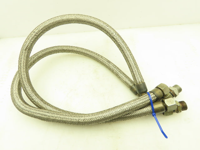45" Stainless Steel Braided Flex Hose 3/4" NPSM Female Swivel Elbow  Lot of 2