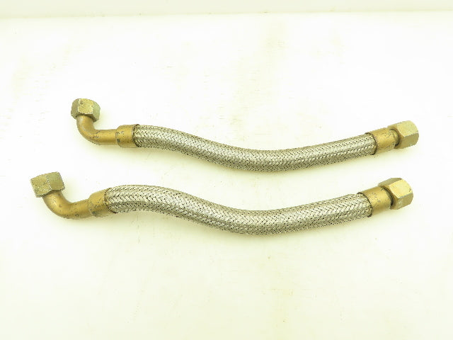 18" Stainless Steel Braided Flex Hose 3/4" NPSM Female Swivel Elbow  Lot of 2
