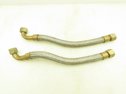 18" Stainless Steel Braided Flex Hose 3/4" NPSM Female Swivel Elbow  Lot of 2