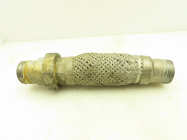 2"x 14" Stainless Steel Braided Flex Hose 2" NPT Male Ends