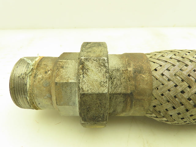 2"x 14" Stainless Steel Braided Flex Hose 2" NPT Male Ends