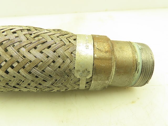 2"x 14" Stainless Steel Braided Flex Hose 2" NPT Male Ends