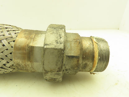 2"x 14" Stainless Steel Braided Flex Hose 2" NPT Male Ends