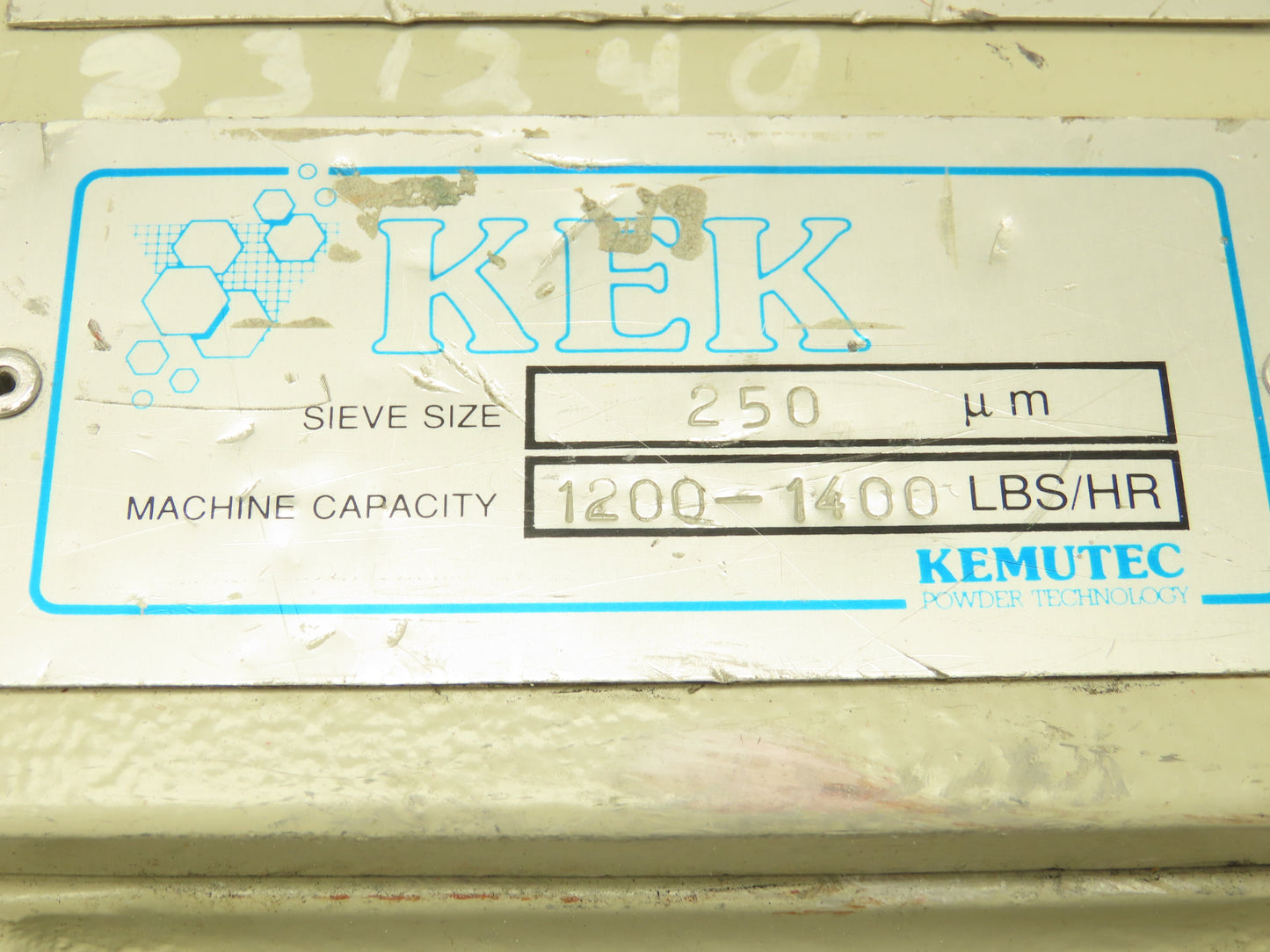 Kemutec KEK Centrifugal Rotary Mini Screen Sifter Powder Processing .5HP 460V