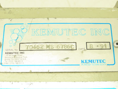Kemutec KEK Centrifugal Rotary Mini Screen Sifter Powder Processing .5HP 460V