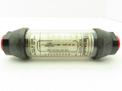 Stauff SFF-L00005-N08 Inline Flow Meter Sight Glass 5 GPM 1/2" NPT 3500 PSI