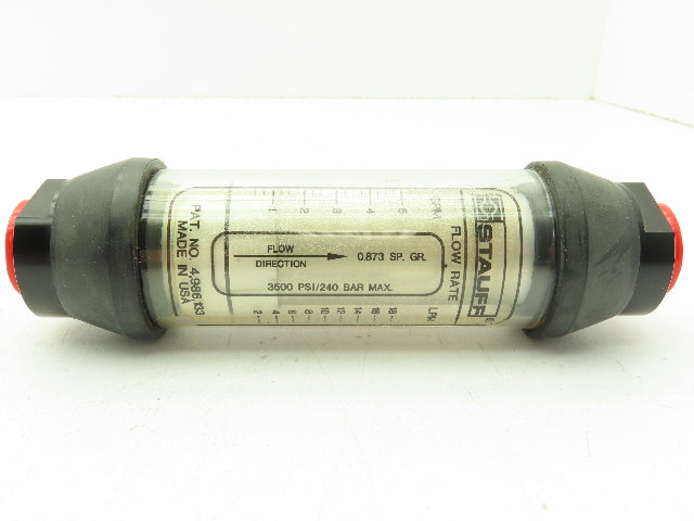 Stauff SFF-L00005-N08 Inline Flow Meter Sight Glass 5 GPM 1/2" NPT 3500 PSI