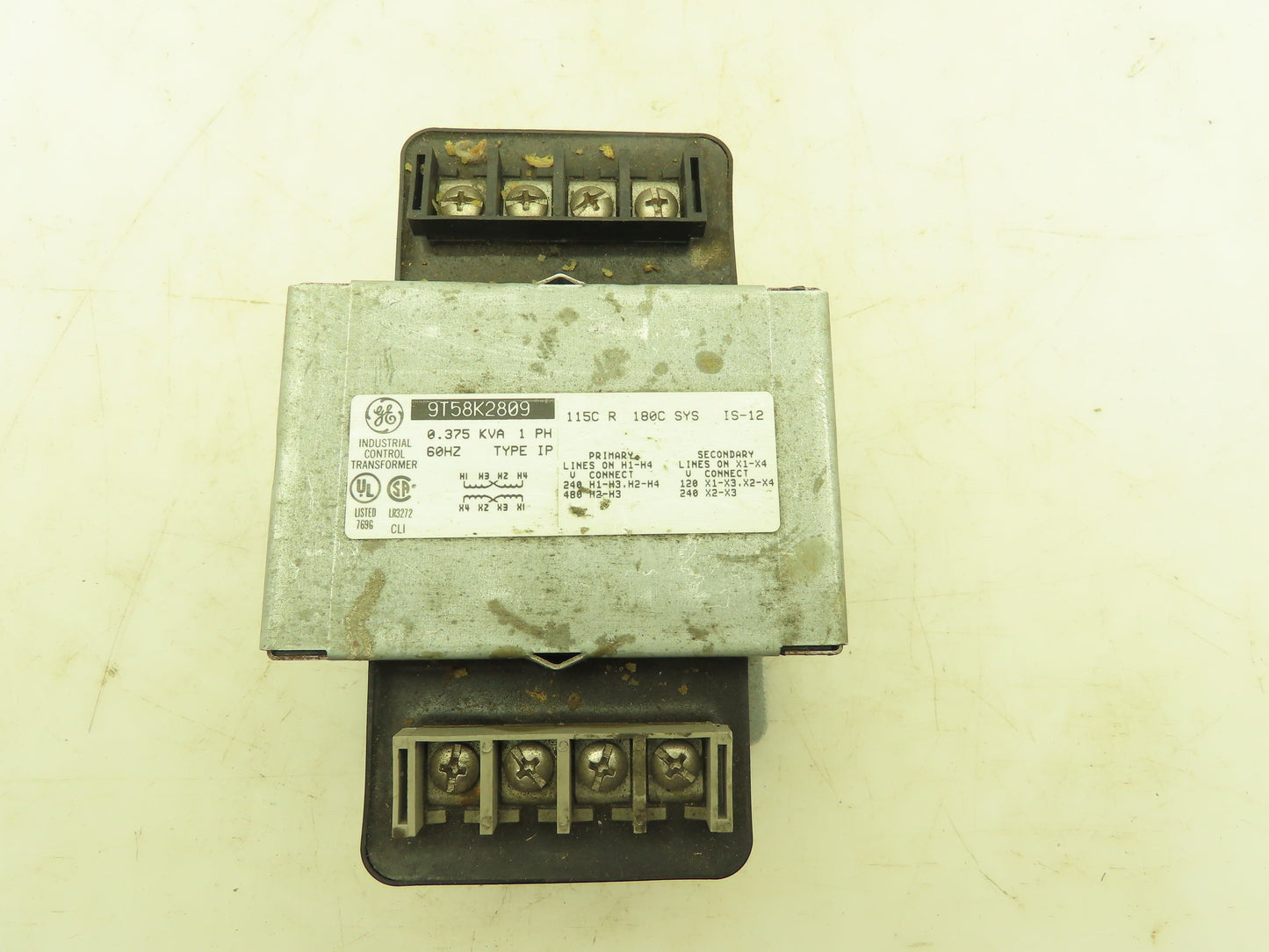 General Electric 9T58K2809 GE Control Transformer Pri 240/480 Sec 120V 0.375KVA