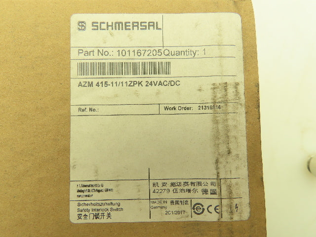 Schmersal AZM 415-11/11ZPK-24VAC/DC Solenoid Safety Interlock Switch Device