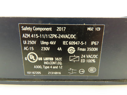Schmersal AZM 415-11/11ZPK-24VAC/DC Solenoid Safety Interlock Switch Device