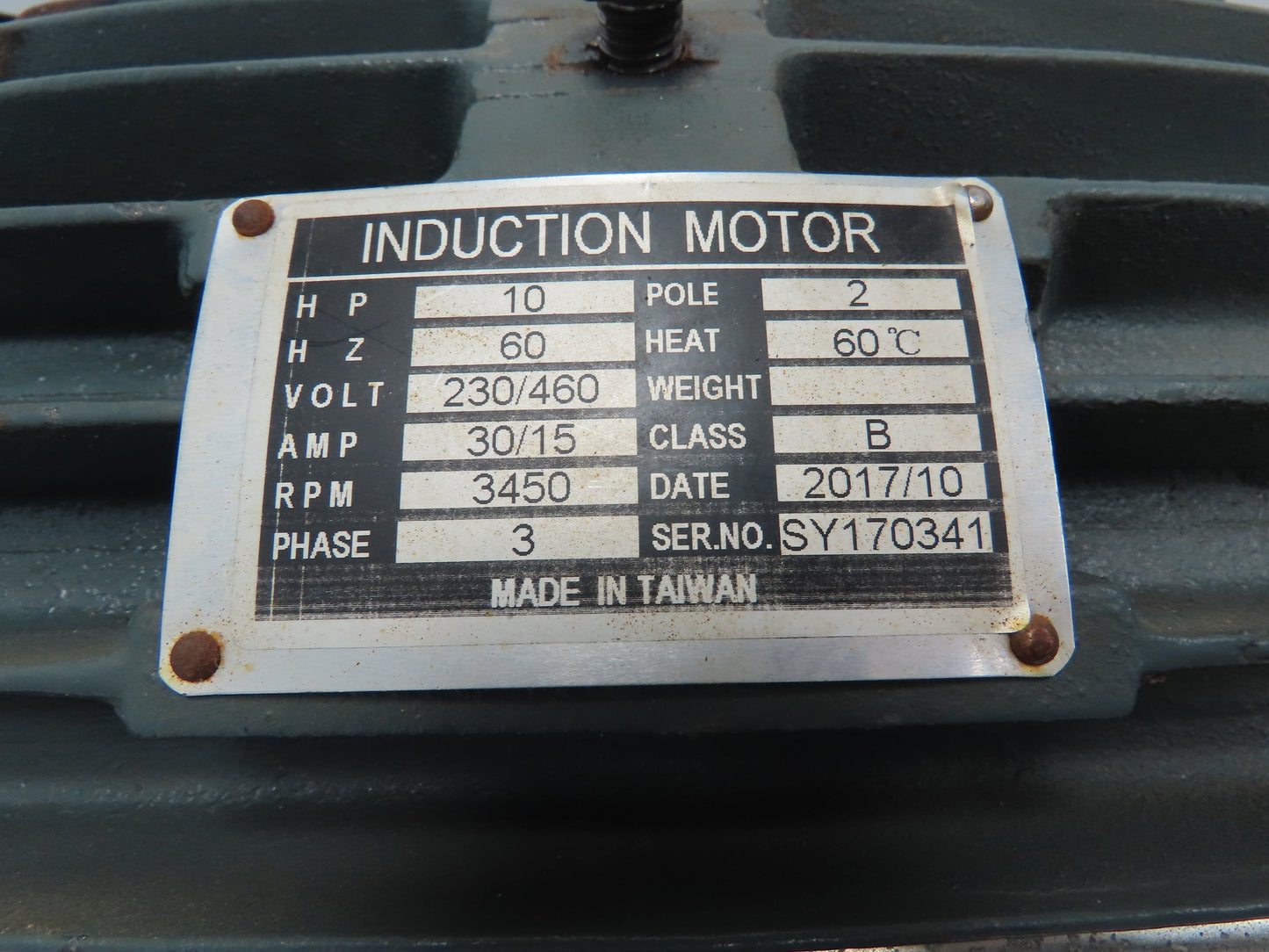 Cantek 10Hp Induction Motor 230/460V 30/15A 3450RPM 3Ph 1.5" Shaft Table Saw