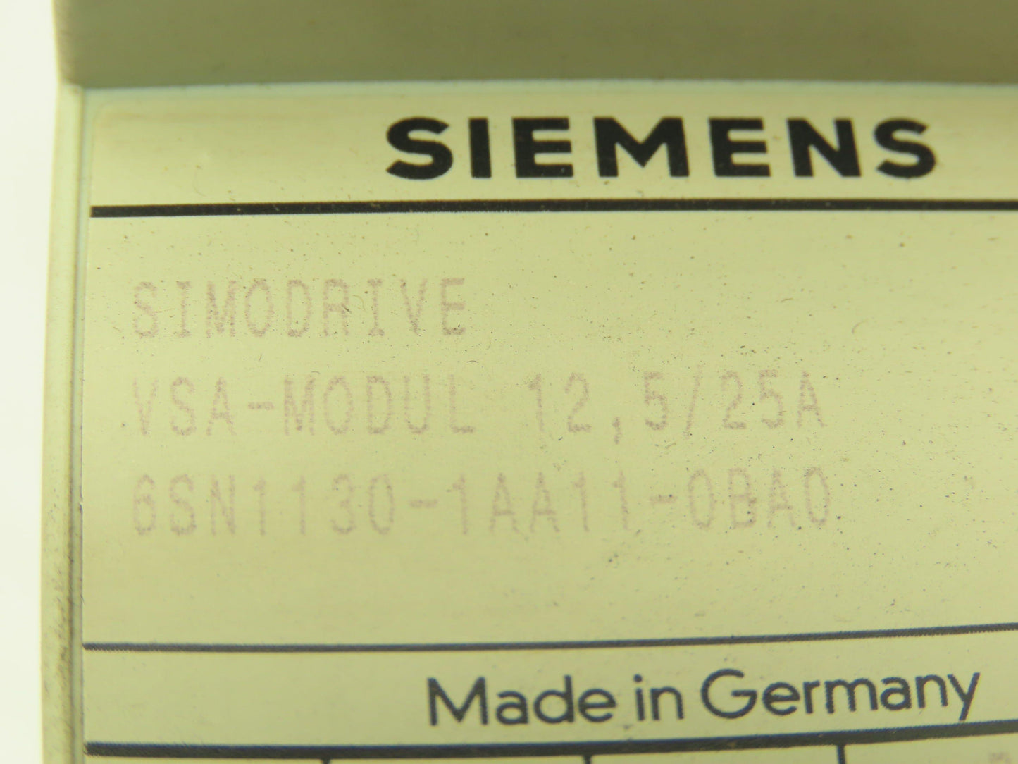 Siemens 6SN1130-1AA11-0BA0 Simodrive VSA Modul 12.5/25A Servo Controller