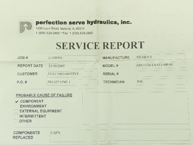 Siemens 6SN1130-1AA11-0BA0 Simodrive VSA Modul 12.5/25A Servo Controller