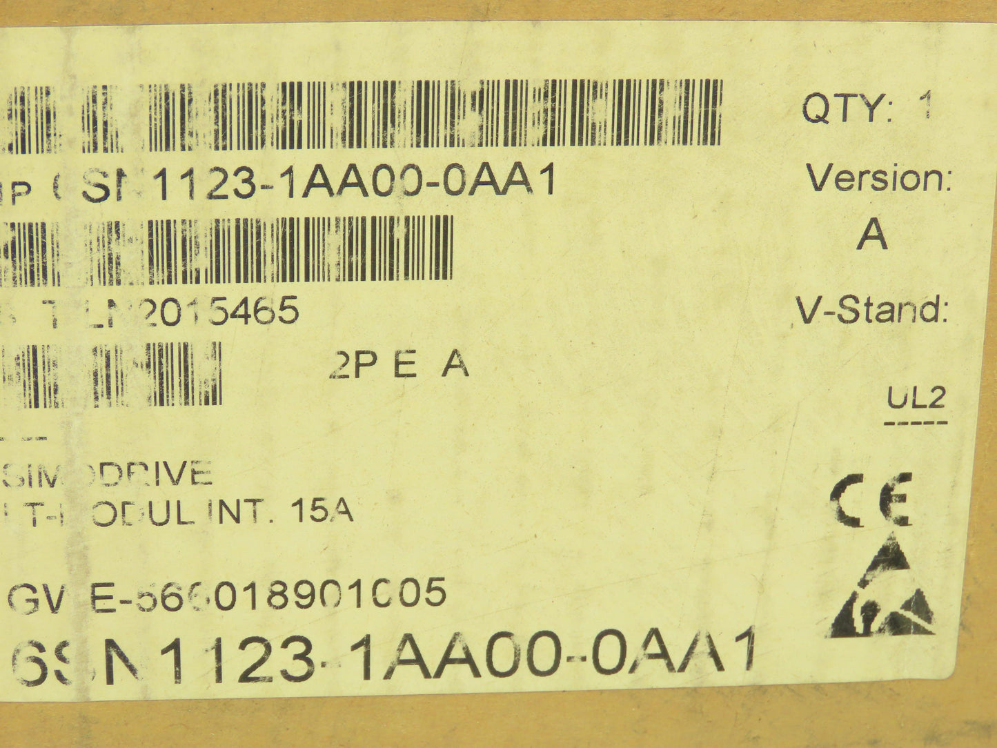Siemens 6SN1130-1AA11-0AA0 Simodrive VSA Modul 7.5/15A