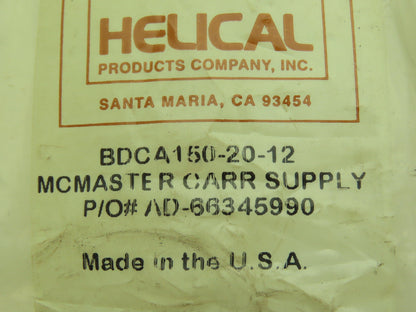 McMaster Carr BDCA150-20-12 Flex Shaft Coupler Flexible Coupling 5/8"x 3/8" Bore