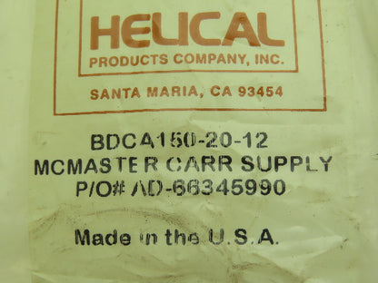 McMaster Carr BDCA150-20-12 Flex Shaft Coupler Flexible Coupling 5/8"x 3/8" Bore