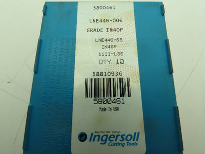 Ingersoll LNE446-006 Carbide Insert Grade IN40P   Lot of 10pcs
