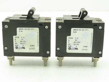 Eaton AM2R-D3-LC-07-D-A Circuit Breaker 1-2 Pole 30A 80/250V  Lot of 2