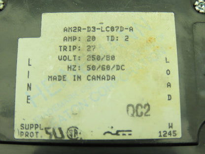 Eaton AM2R-D3-LC-07-D-A Circuit Breaker 1-2 Pole 20A 80/250V