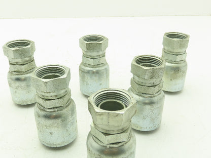 Parker P43-16 Hydraulic Crimp Fitting 1" Hose ID x 1"-16 NPSM Swivel  Lot of 6