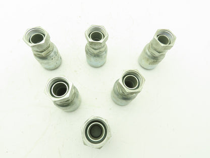 Parker P43-16 Hydraulic Crimp Fitting 1" Hose ID x 1"-16 NPSM Swivel  Lot of 6