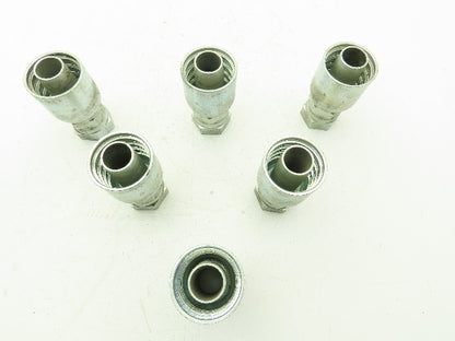 Parker P43-16 Hydraulic Crimp Fitting 1" Hose ID x 1"-16 NPSM Swivel  Lot of 6