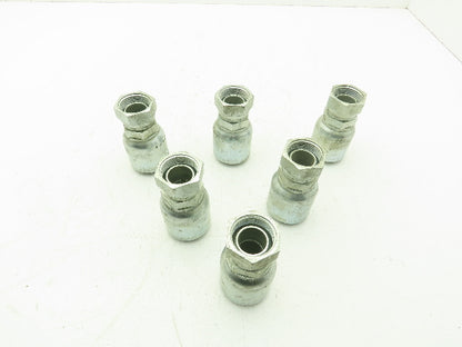 Parker P43-16 Hydraulic Crimp Fitting 1" Hose ID x 1"-16 NPSM Swivel  Lot of 6