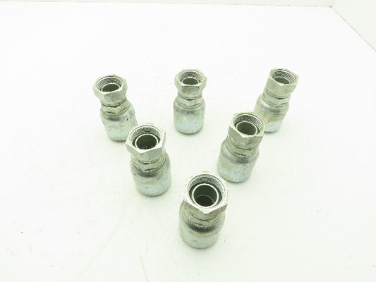 Parker P43-16 Hydraulic Crimp Fitting 1" Hose ID x 1"-16 NPSM Swivel  Lot of 6