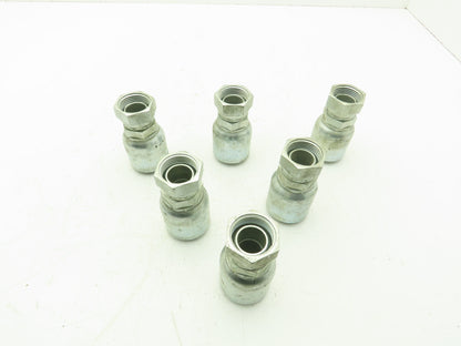 Parker P43-16 Hydraulic Crimp Fitting 1" Hose ID x 1"-16 NPSM Swivel  Lot of 6