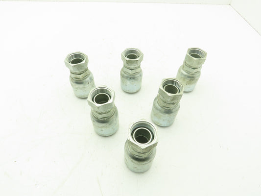Parker P43-16 Hydraulic Crimp Fitting 1" Hose ID x 1"-16 NPSM Swivel  Lot of 6