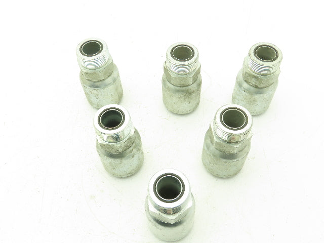 Parker P43-16 Hydraulic Crimp Fitting 1" Hose x 1"-16 SAE Male O-Ring  Lot of 6