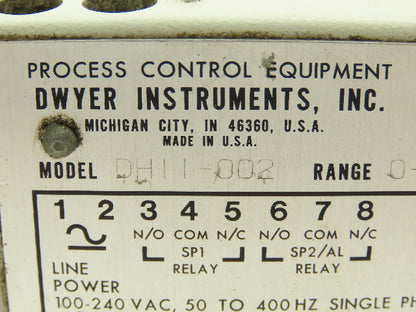 Dwyer DH11-002 Differential Pressure Controller Selectable 0.2500" WC