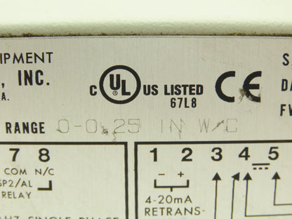 Dwyer DH11-002 Differential Pressure Controller Selectable 0.2500" WC