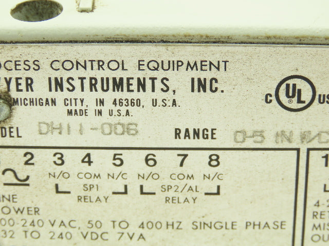 Dwyer DH11-006 Differential Pressure Controller Selectable 0.500" WC