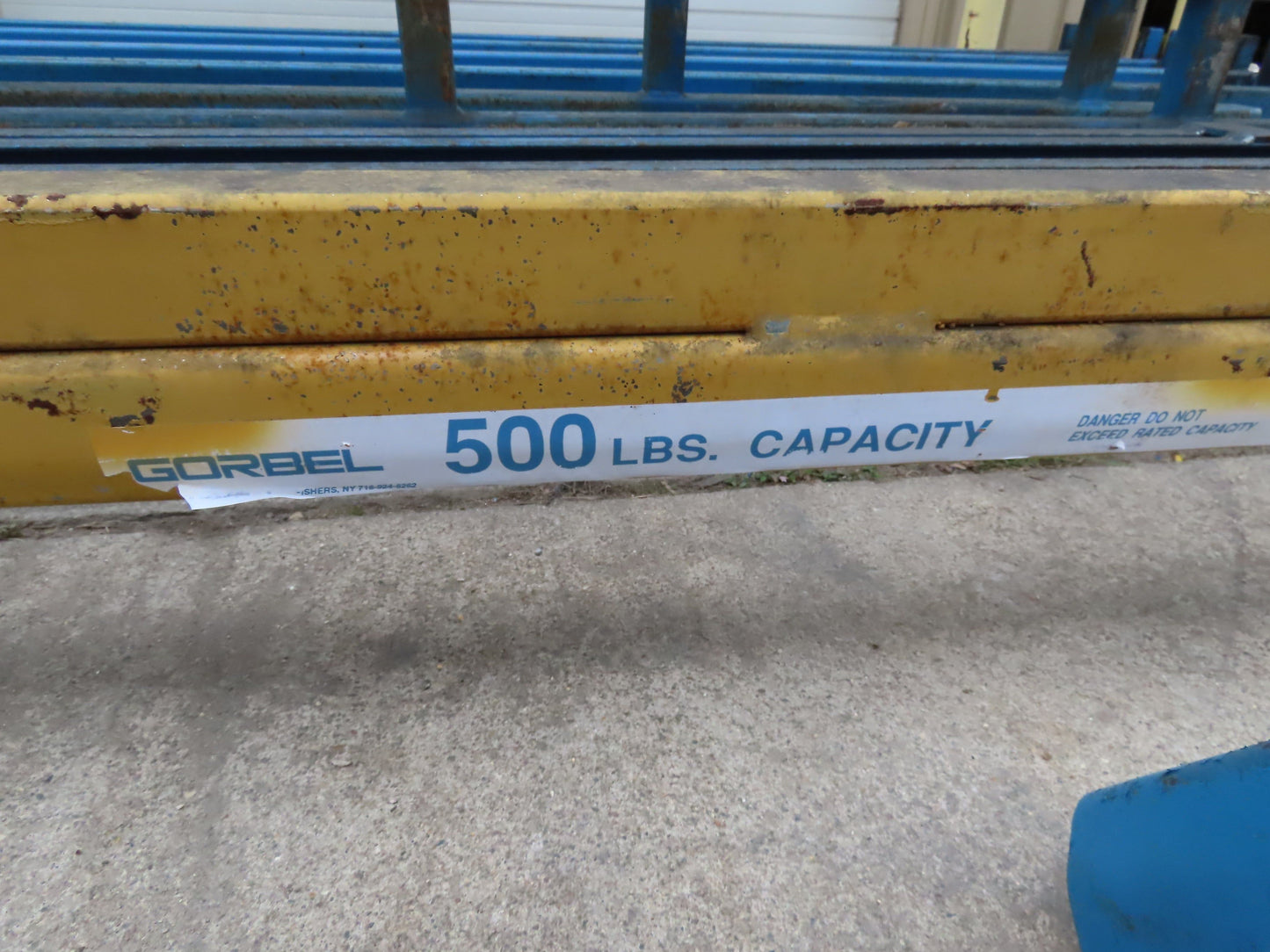 Gorbel 1/4 Ton 500 Lb Free Standing Workstation Bridge Crane 8' Span 7' Runway