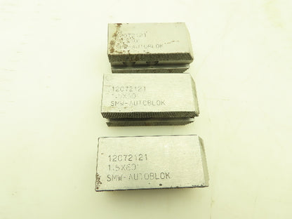 SMW Autoblock 12072121 Metric Serrated Soft Top Chuck Jaws 1.5x 60°   Lot of 3
