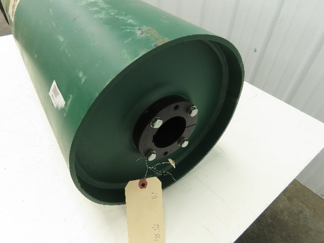 12"x 38" Crowned Steel Drum Roller Conveyor Drive Pulley QD Hub 2-7/16" Bore